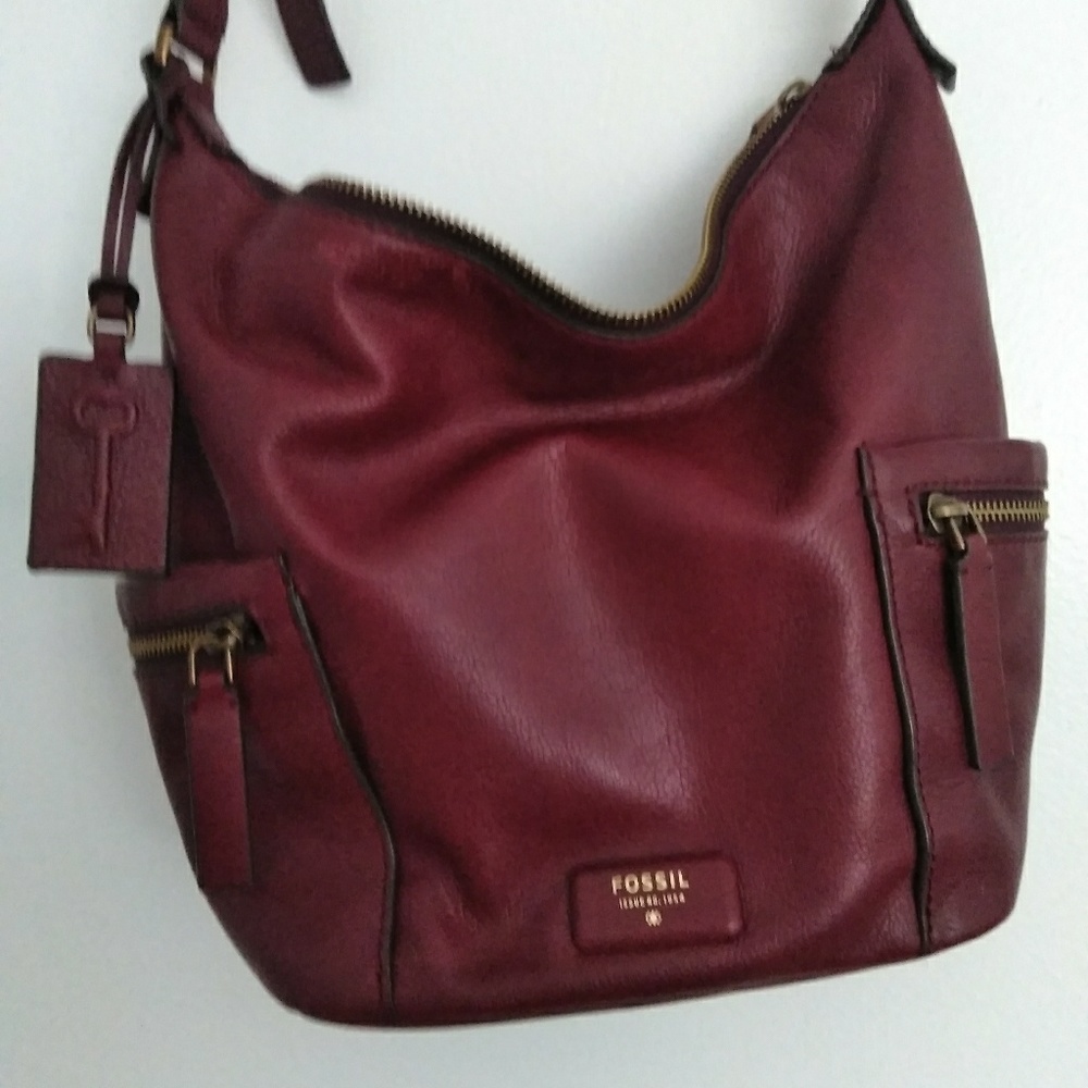 FOSSIL Burgundy Leather Bag